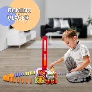 Domino vláčik so zvukmi a svetelnými efektmi - Veľká sada 105 dielov